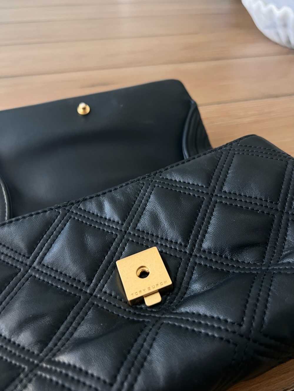 Tory Burch Quilted Leather Clutch - Black - Picture 4 of 10